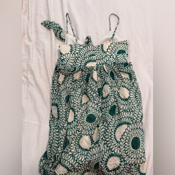 Trina Turk Green White Silk Sleeveless Mini Geometric size 2 - Picture 4 of 5